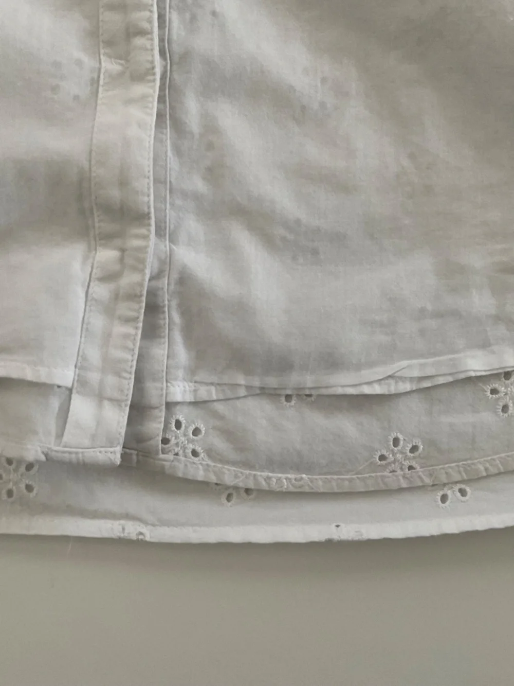 J.Crew Eyelet Blouse XL White Button Front Cottagecore Coastal Grandma Boho